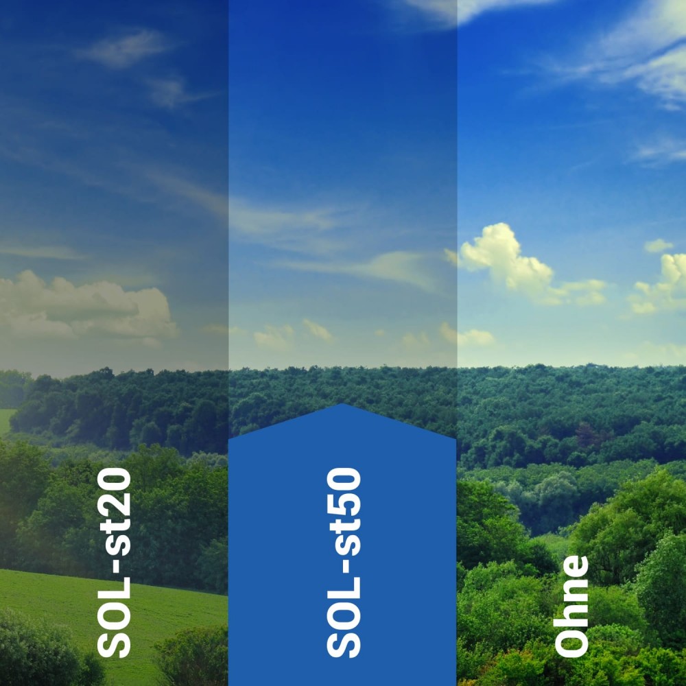 Sonnenschutzfolie SOL-st50 silber hell - statisch haftend